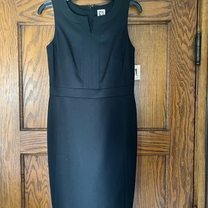 NWT Anne Klein black sleeveless knee length sheath dress size 2